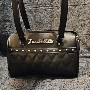 Lux de Ville Black Studded Shoulder Bag